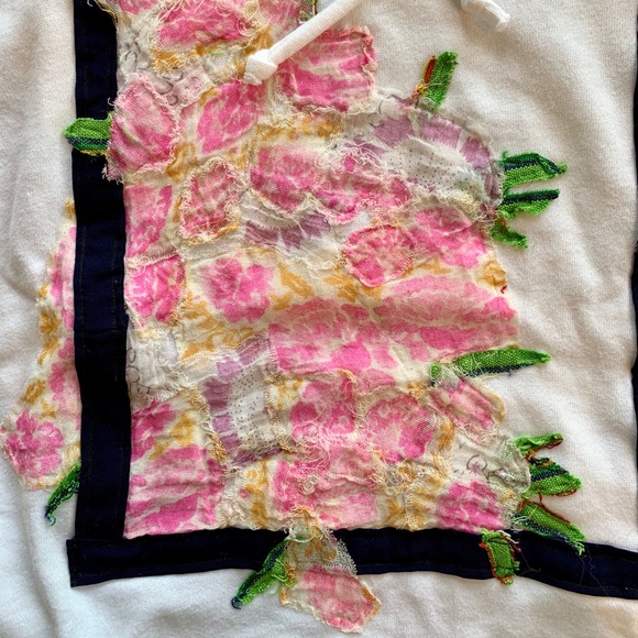 Refashioned Patchwork Soft White Hoodie - Picture 3 of 8